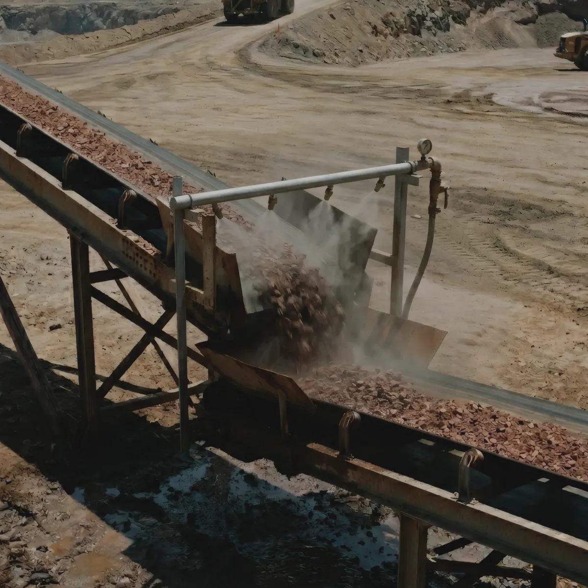 Dust suppression applied on heavy-traffic mine haul roads